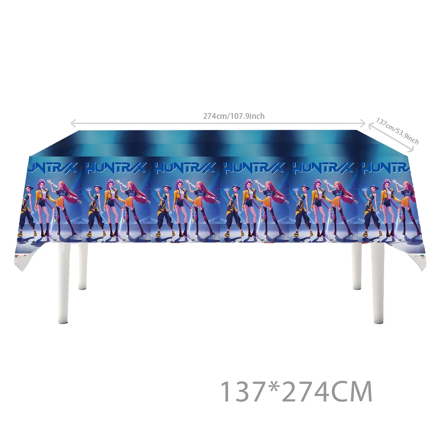 Kit Décoration Anniversaire Kpop Demon Hunters – Set de Fête Complet avec Ballons, Vaisselle, Nappe & Cake Topper