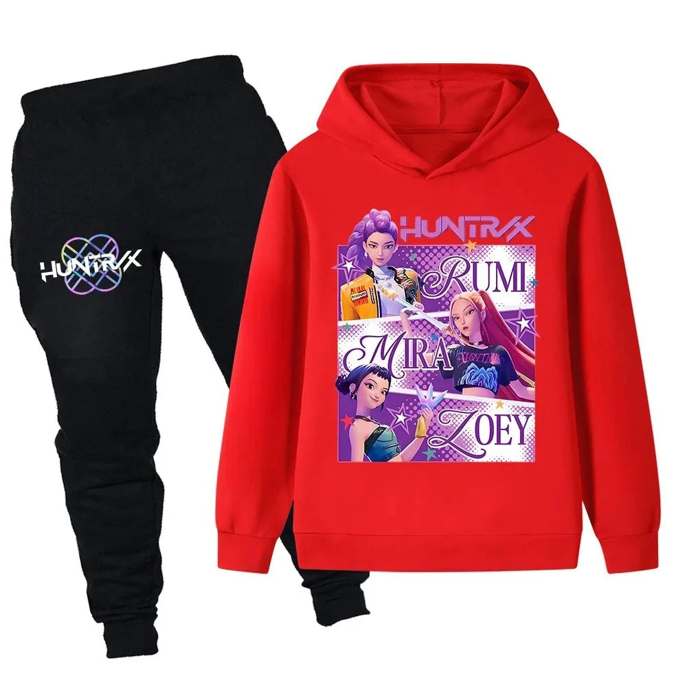 Ensemble Sweat à Capuche et Pantalon Fille – K-Pop Demon Hunters Automne/Hiver