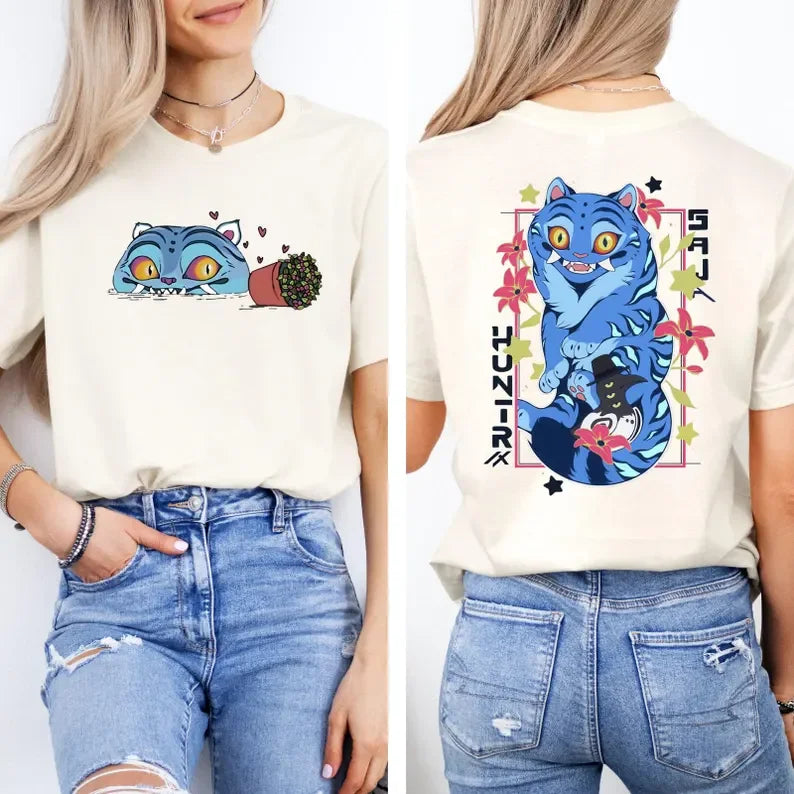 T-shirt K-Pop Demon Hunters – Modèle Tiger & Bird, Unisexe Fans Anime & Film.