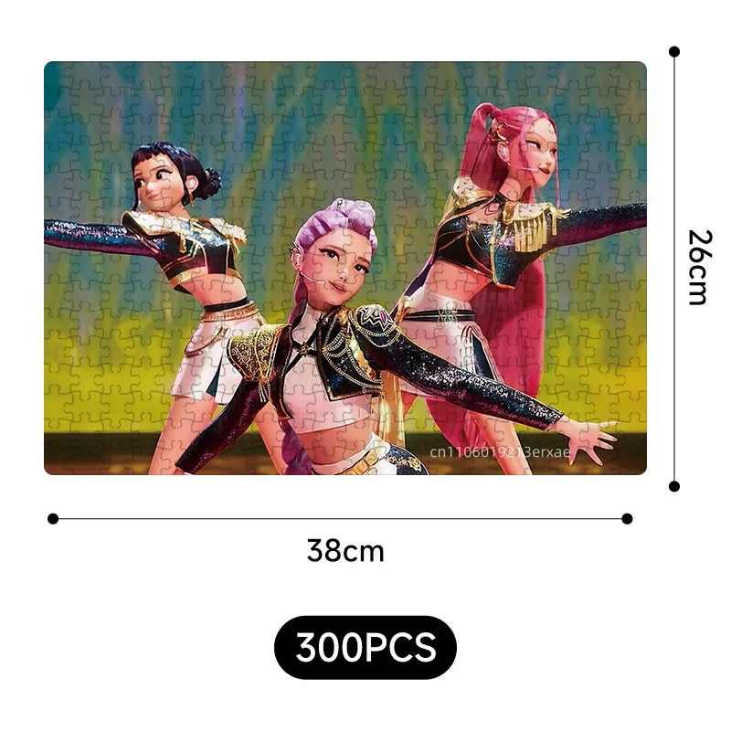 🧩 Puzzle K-Pop Demon Hunters – 14 Styles Rumi / Mira / Zoey • Figurine Puzzle Collectible