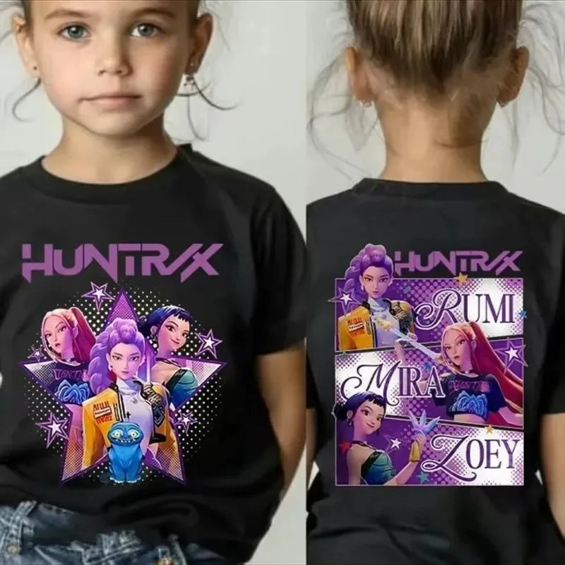 T-shirt Kpop Demon Hunters – T-shirt été imprimé unisexe en coton confortable pour filles et garçons