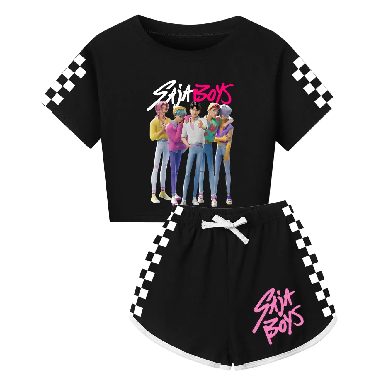Pyjama KPop Demon Hunters Saja pour Enfants – Ensemble Coton Garçon & Fille à Manches Longues