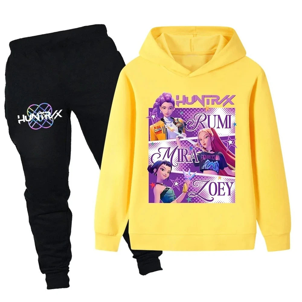 Ensemble Sweat à Capuche et Pantalon Fille – K-Pop Demon Hunters Automne/Hiver
