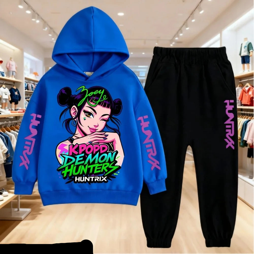 Ensemble Kpop Demon Hunters Zoey Enfant 2025 — Sweat à Capuche + Pantalon 2 Pièces
