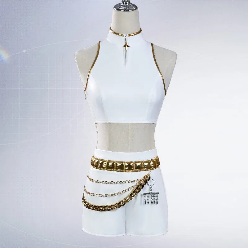 Déguisement Cosplay K-Pop Demon Hunters – Uniforme Zoey, Rumi & Mira (Cuir Blanc)
