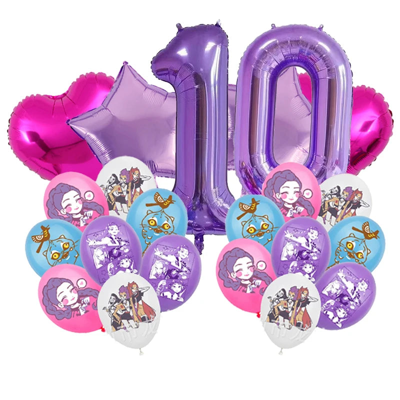 🎈 Set de Ballons Anniversaire Kpop Demon Hunters