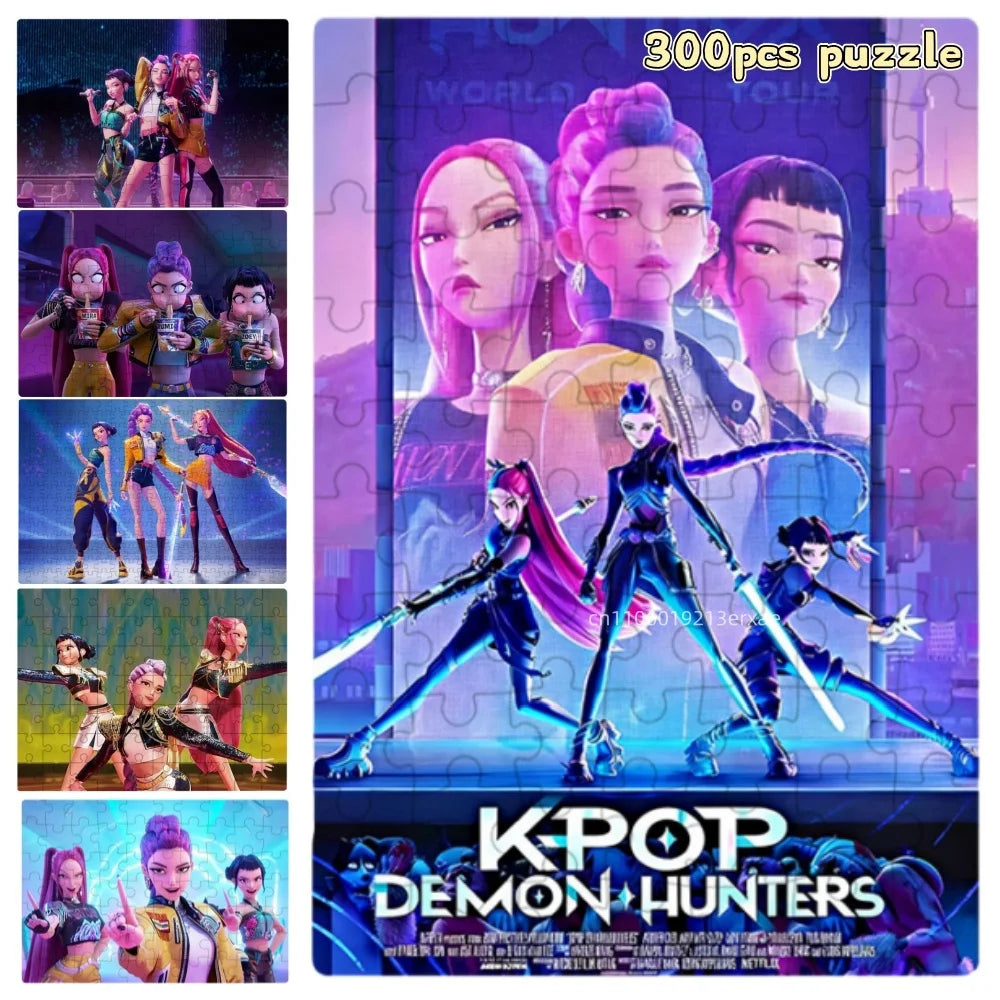 🧩 Puzzle K-Pop Demon Hunters – 14 Styles Rumi / Mira / Zoey • Figurine Puzzle Collectible