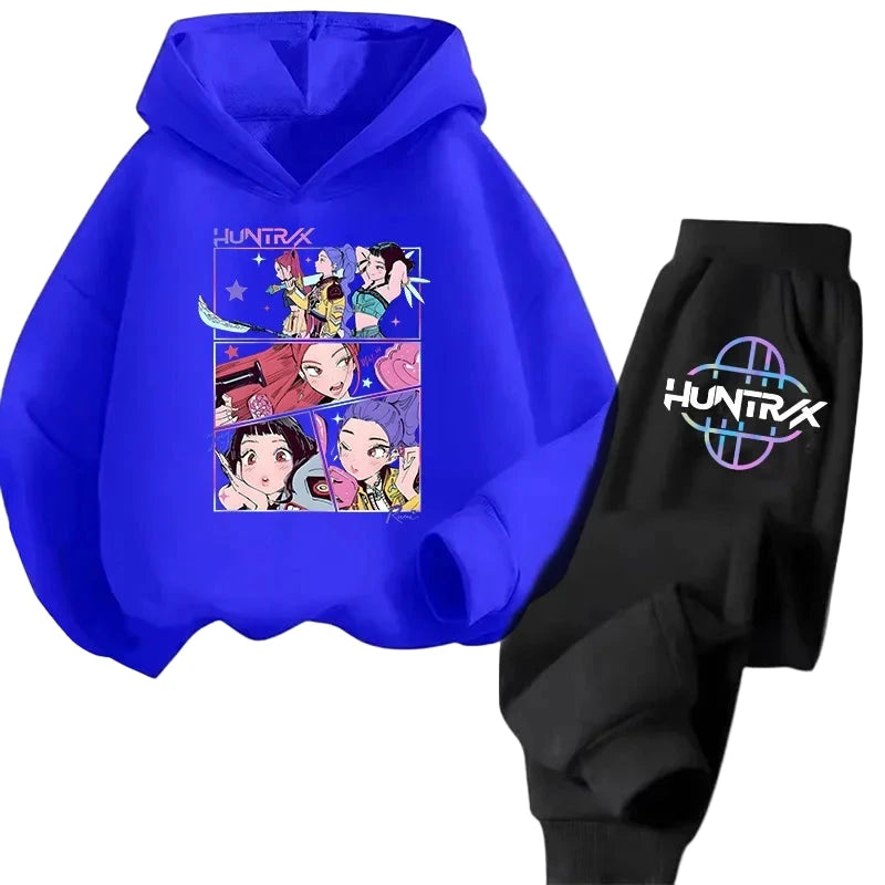 Sweat Kpop Demon Hunters Kawaii – Ensemble unisexe Pull & Pantalon Anime pour enfants, filles et garçons