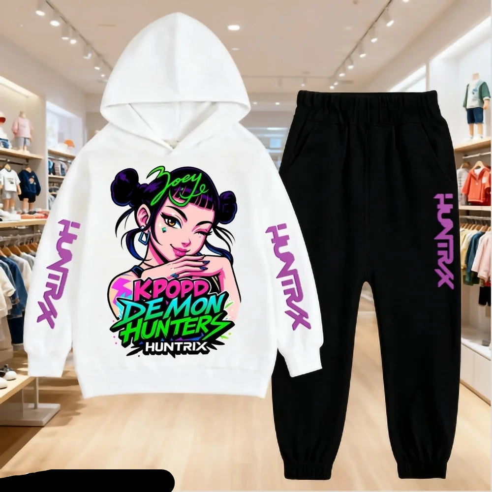 Ensemble Kpop Demon Hunters Zoey Enfant 2025 — Sweat à Capuche + Pantalon 2 Pièces
