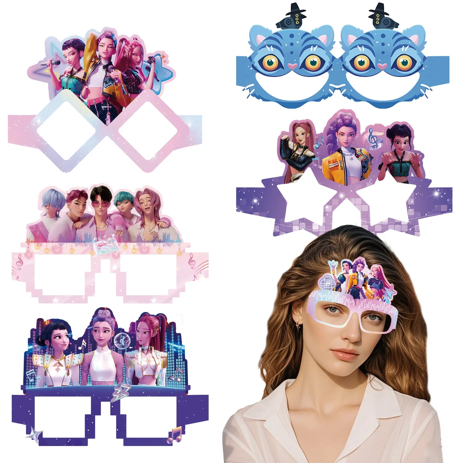 👓 Lunettes Carrées Kpop Demon Hunters – Accessoires Fête 🎉