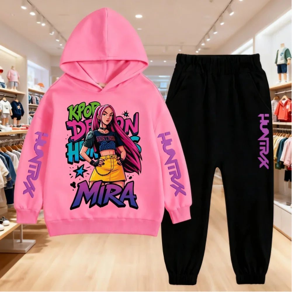 Set Hoodie + Pantalon Kpop Demon Hunters Mira/Huntrix