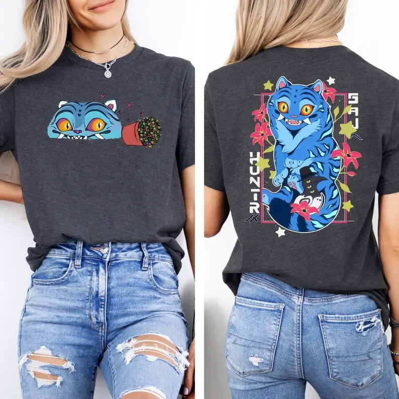 T-shirt K-Pop Demon Hunters – Modèle Tiger & Bird, Unisexe Fans Anime & Film.
