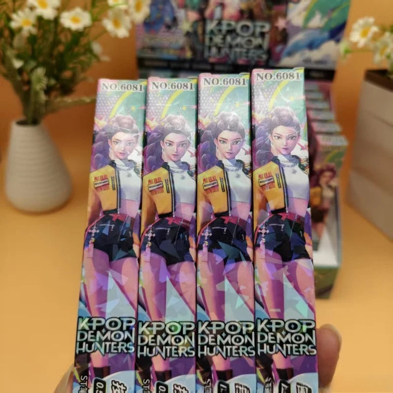 Stylo Gel K-pop Demon Hunters — Encre Noire 0,5 mm | Stylo Cartoon Étudiant Signature & Écriture