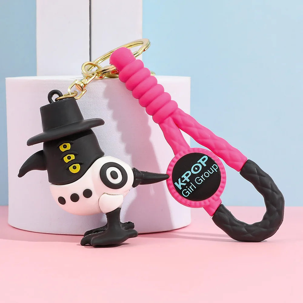 🔑 Porte-clés K-pop Demon Hunters – Figurines Rumi / Mira / Zoey • Accessoire Étudiant & Déco Sac