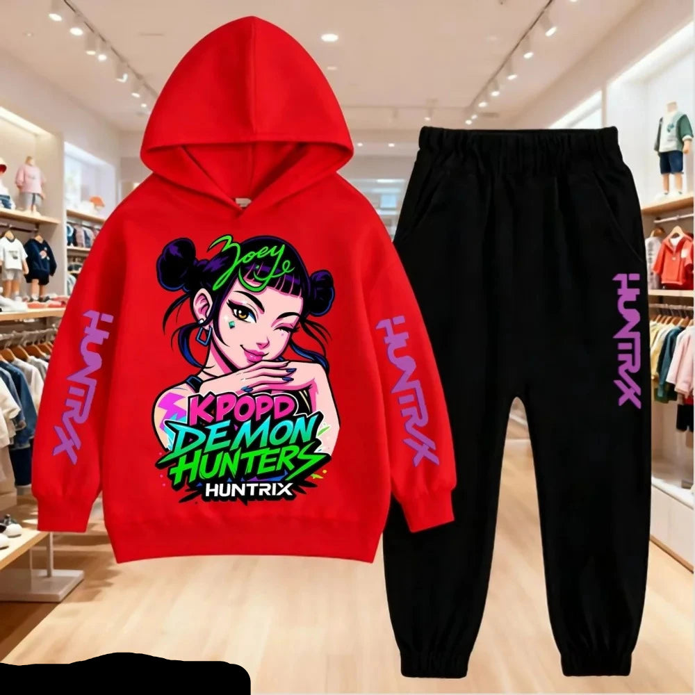 Ensemble Kpop Demon Hunters Zoey Enfant 2025 — Sweat à Capuche + Pantalon 2 Pièces