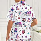 Pyjama Femme 2025 K-pop Demon Hunters — Ensemble 2 Pièces Col Chemise en Blanc ou rose Imprimé