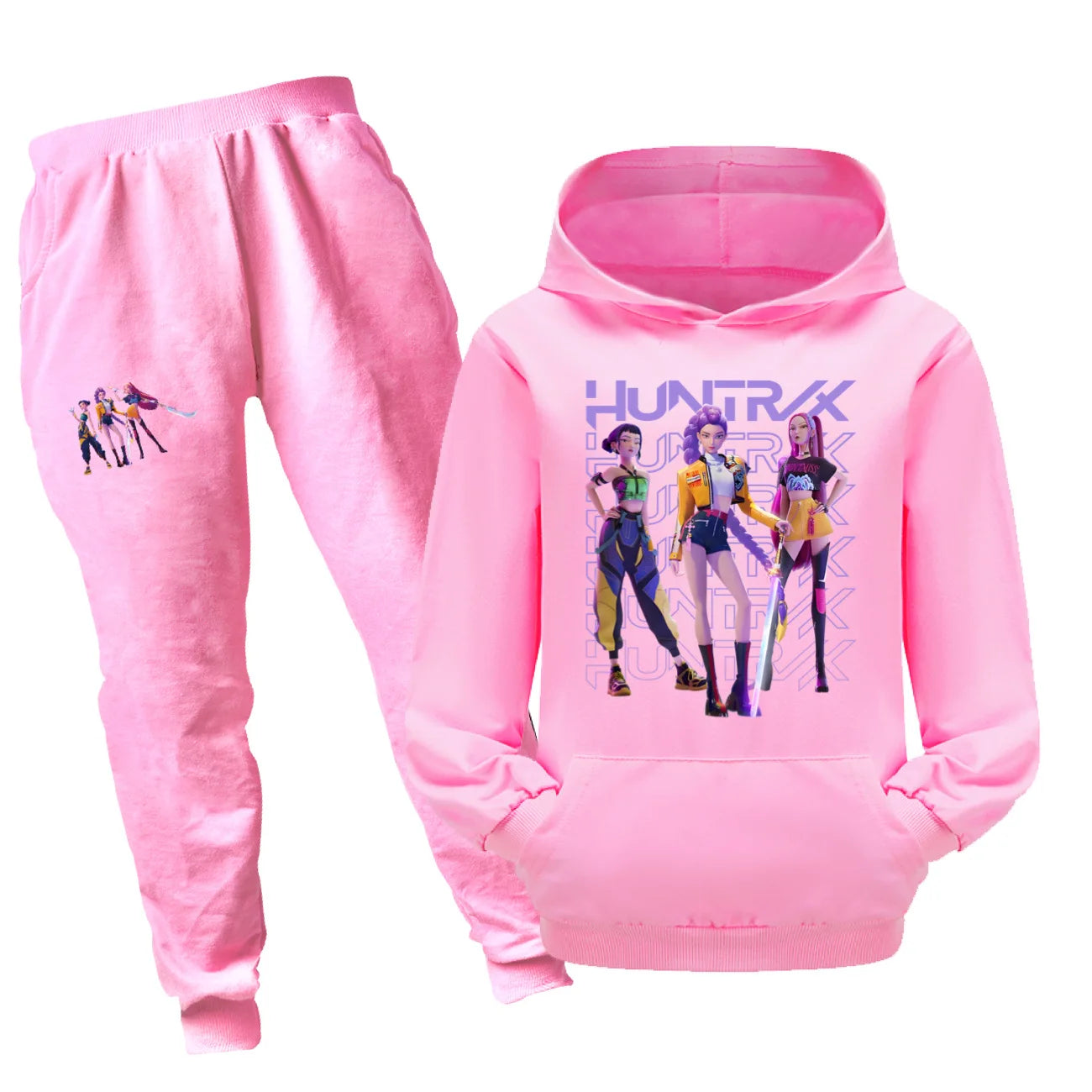 Ensemble Kpop Demon Hunters Enfant – Sweat à Capuche + Pantalon (2 Pièces) | Tenue Automne Garçon & Fille