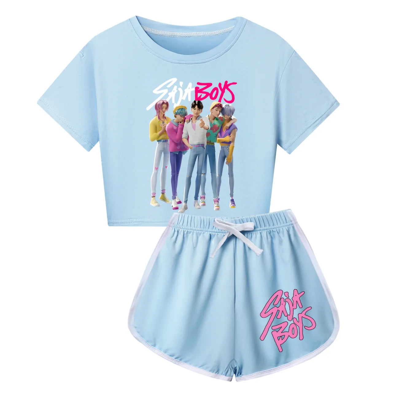 Pyjama KPop Demon Hunters Saja pour Enfants – Ensemble Coton Garçon & Fille à Manches Longues