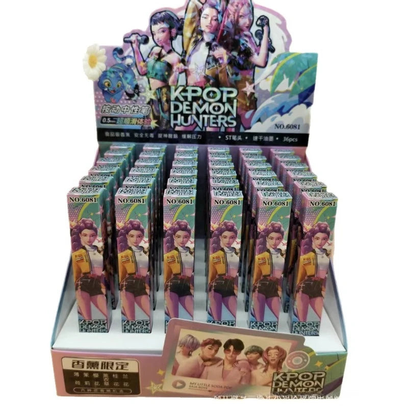 Stylo Gel K-pop Demon Hunters — Encre Noire 0,5 mm | Stylo Cartoon Étudiant Signature & Écriture