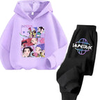 Sweat Kpop Demon Hunters Kawaii – Ensemble unisexe Pull & Pantalon Anime pour enfants, filles et garçons