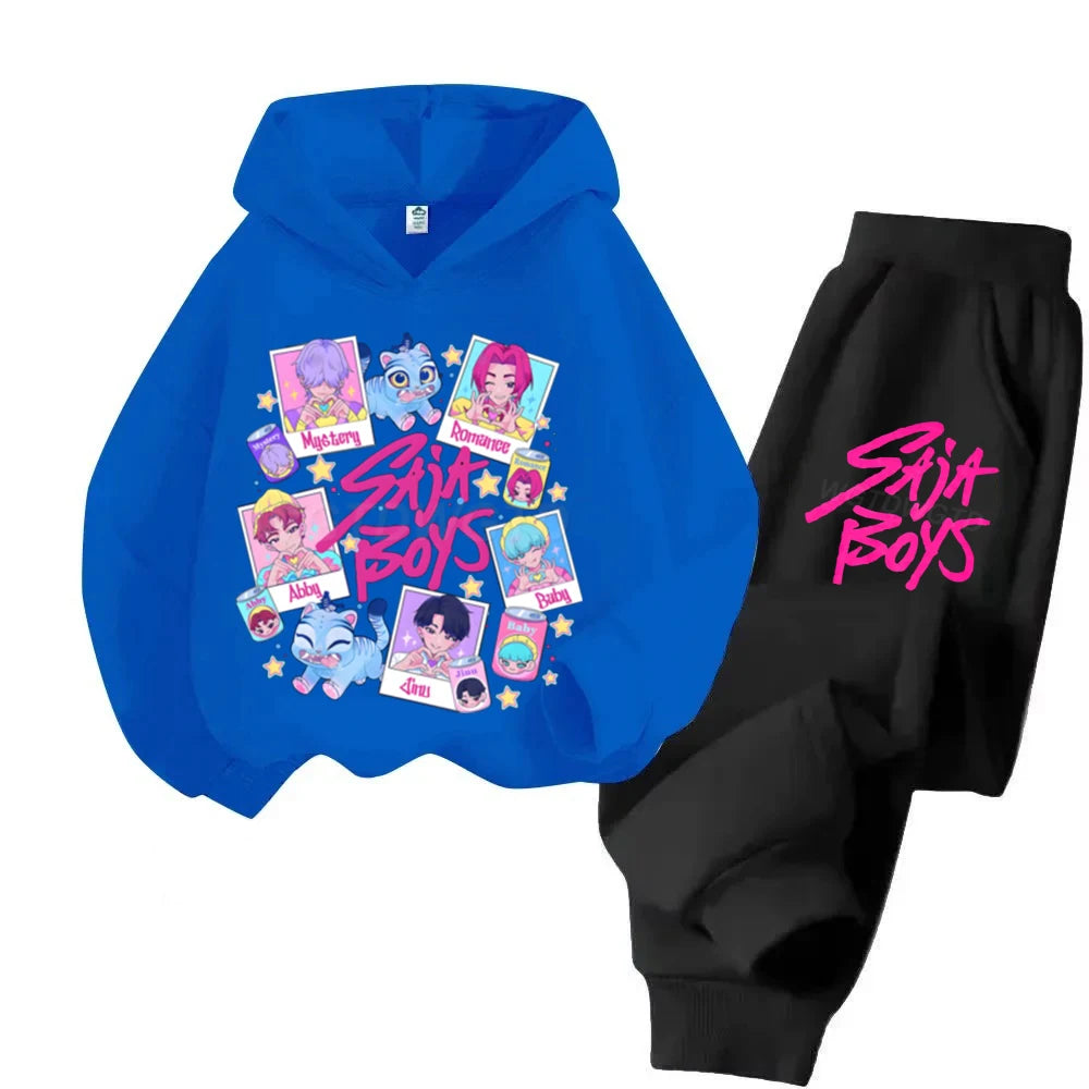 Ensemble K-pop Demon Hunters Enfant — Sweat à Manches Longues + Pantalon 2 Pièces Cartoon Mixte