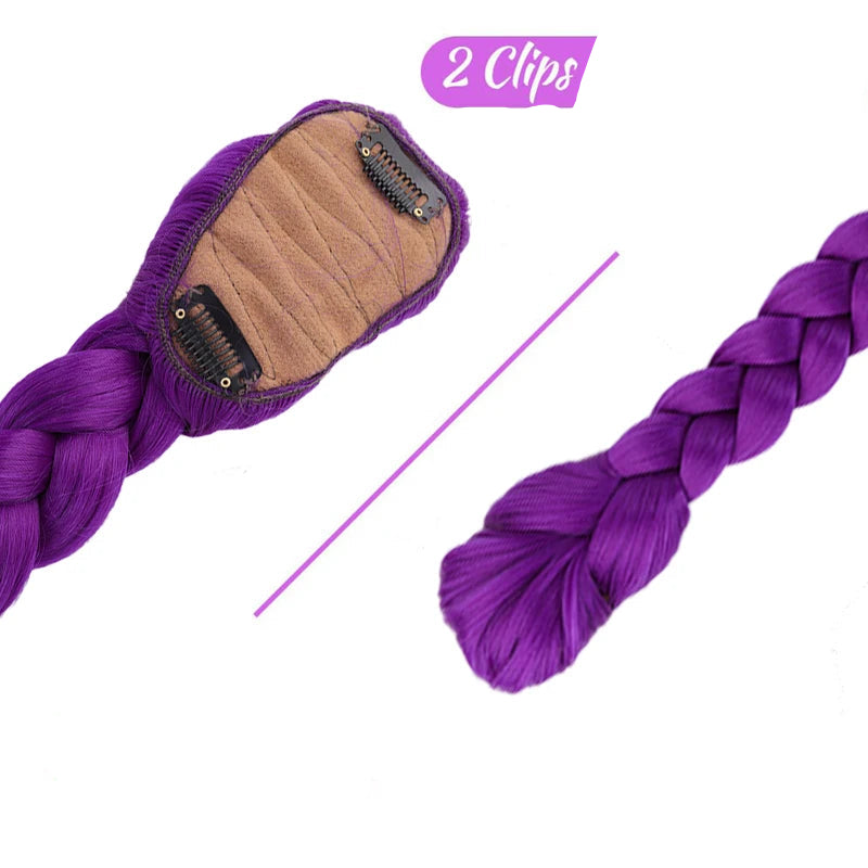 Queue de cheval violette K-pop Demon Hunters – Perruque Rumi 66cm avec pinces (cosplay anime)