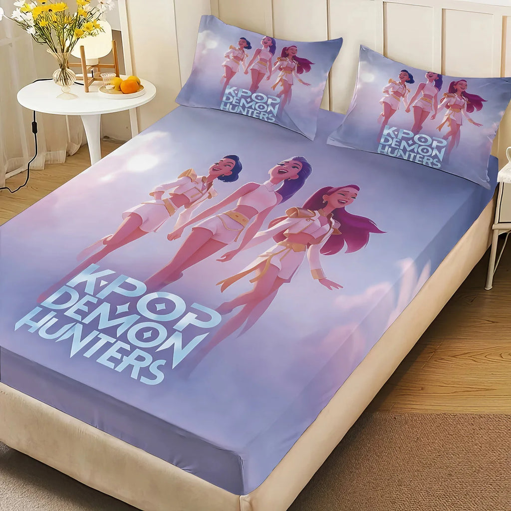 Set de Draps K-Pop Demon Hunters – 3 Pièces, Multi-Tailles