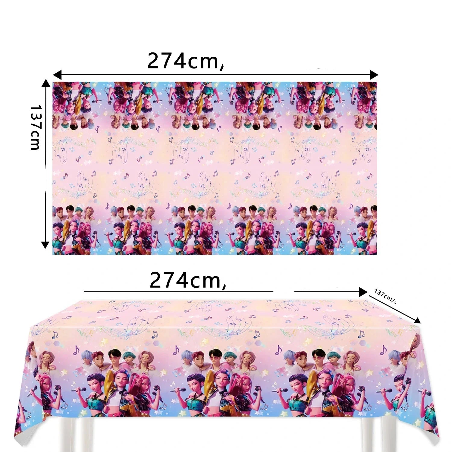 Nappe jetable Kpop Demon Hunters – Décoration d’anniversaire