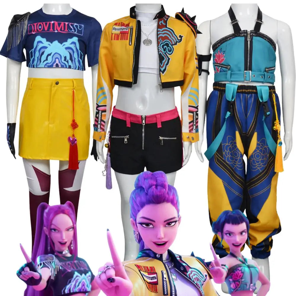 👧 Cosplay Enfant Kpop Demon Hunters – Costume Rumi, Zoey & Mira ✨