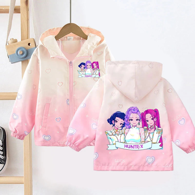 🧥 Veste Imperméable K-Pop Demon Hunters – Mode Enfant Fille