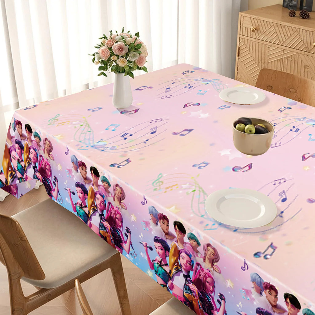Nappe jetable Kpop Demon Hunters – Décoration d’anniversaire