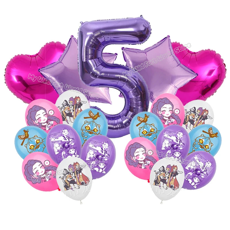 🎈 Set de Ballons Anniversaire Kpop Demon Hunters
