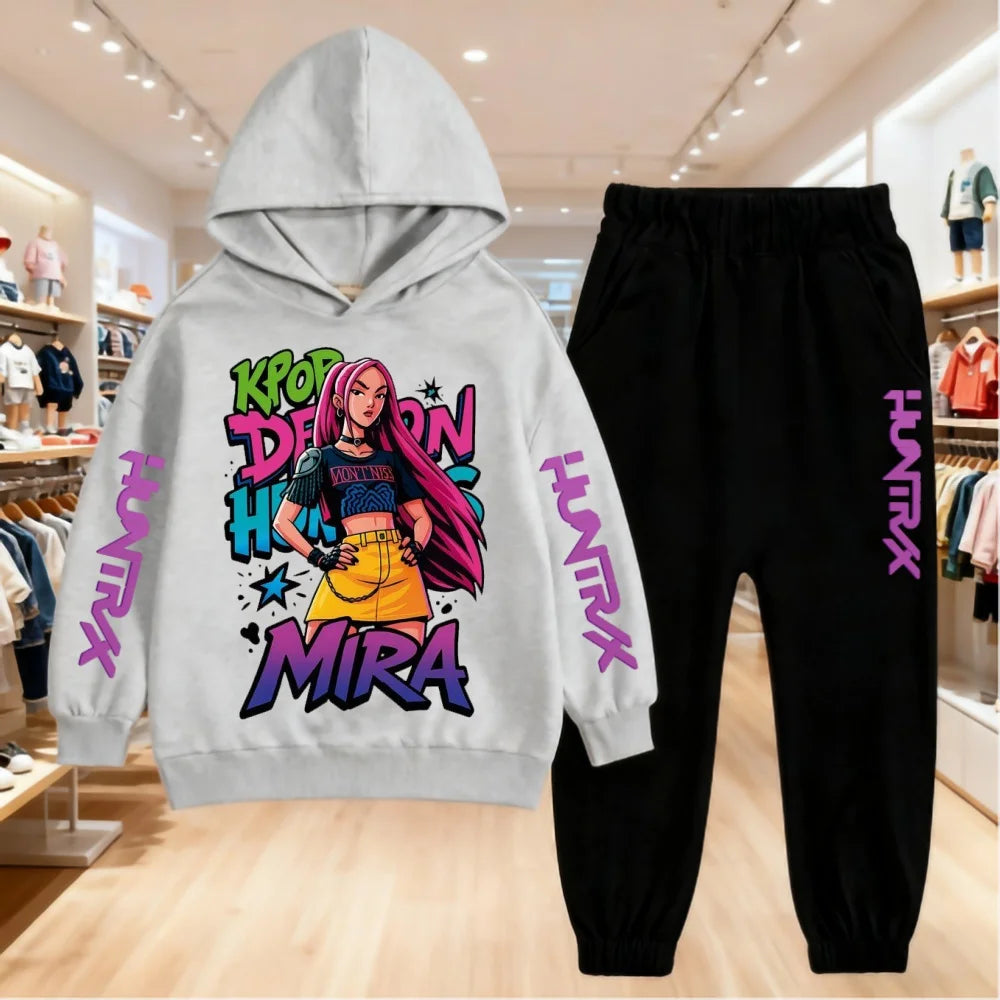 Set Hoodie + Pantalon Kpop Demon Hunters Mira/Huntrix