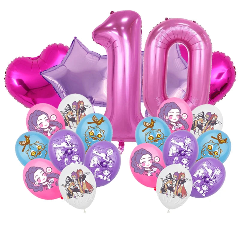 🎈 Set de Ballons Anniversaire Kpop Demon Hunters