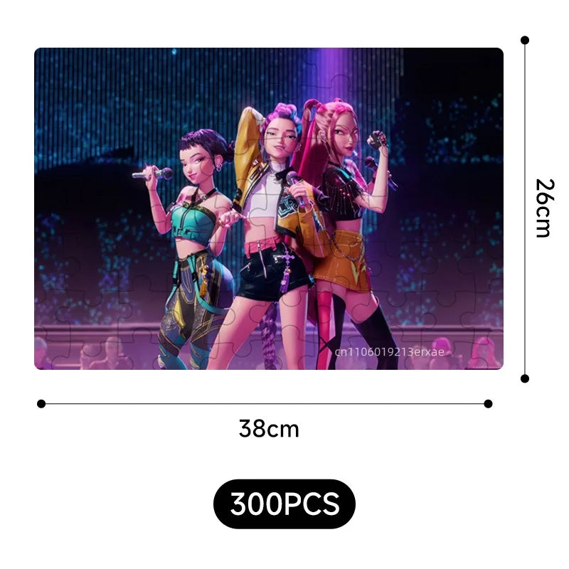 🧩 Puzzle K-Pop Demon Hunters – 14 Styles Rumi / Mira / Zoey • Figurine Puzzle Collectible