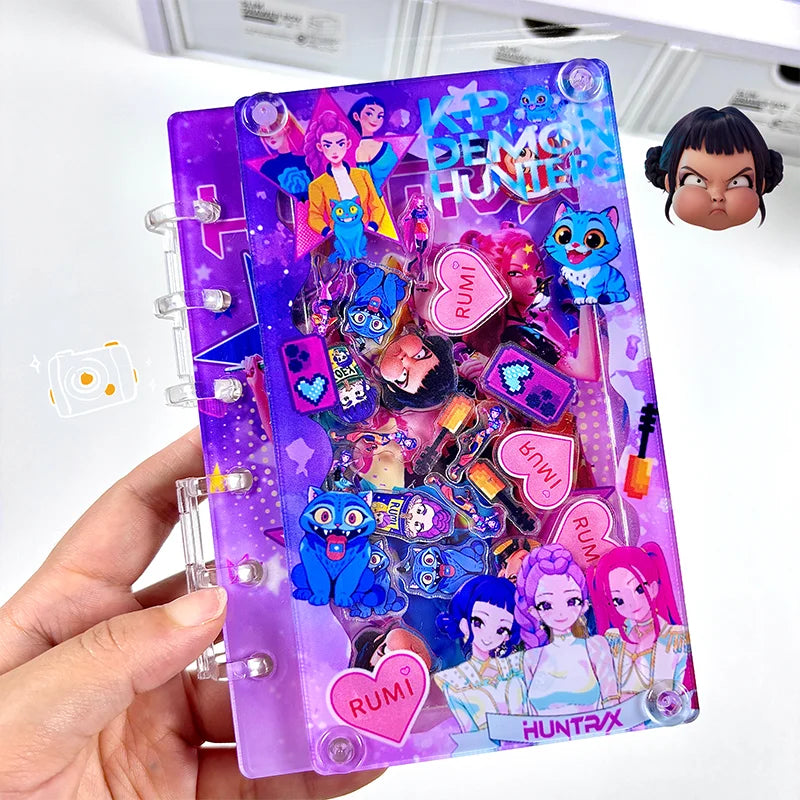 📒 Carnet Acrylique Kpop Demon Hunters – HUNTRIX Edition 💖 | Notebook A7