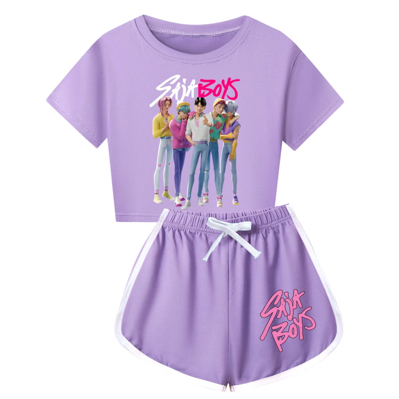 Pyjama KPop Demon Hunters Saja pour Enfants – Ensemble Coton Garçon & Fille à Manches Longues
