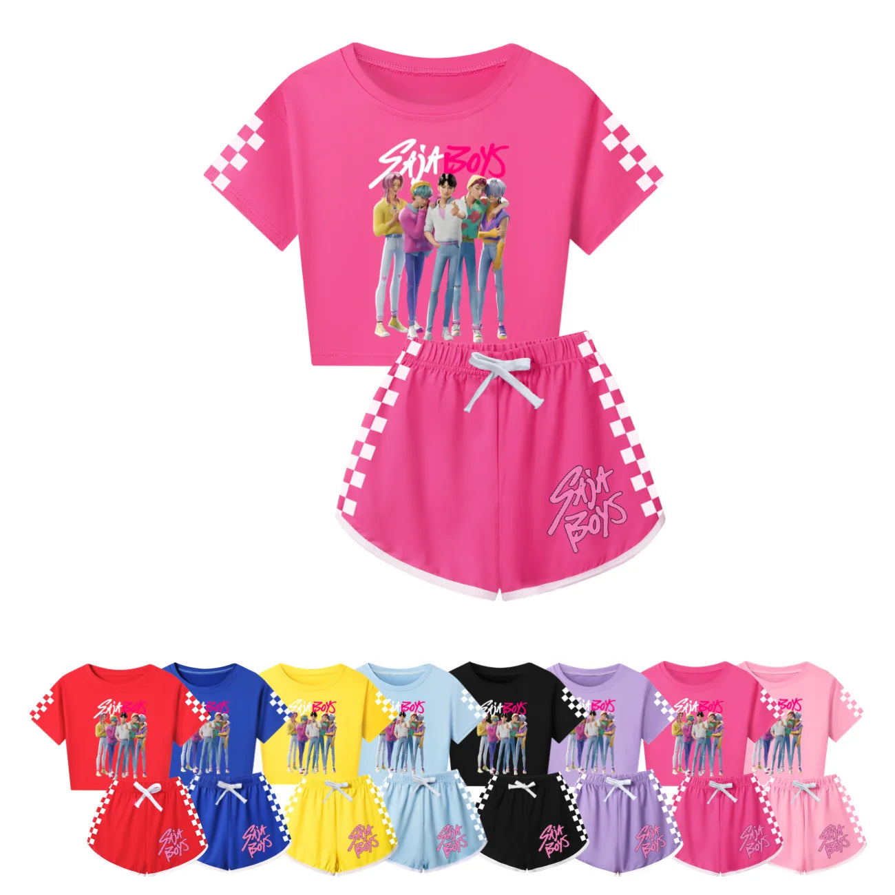 Pyjama KPop Demon Hunters Saja pour Enfants – Ensemble Coton Garçon & Fille à Manches Longues