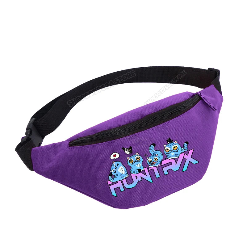 👜 KPop Demon Hunters Girl Waist Bag – Sac Banane Enfant Léger et Stylé Inspiré des Animés