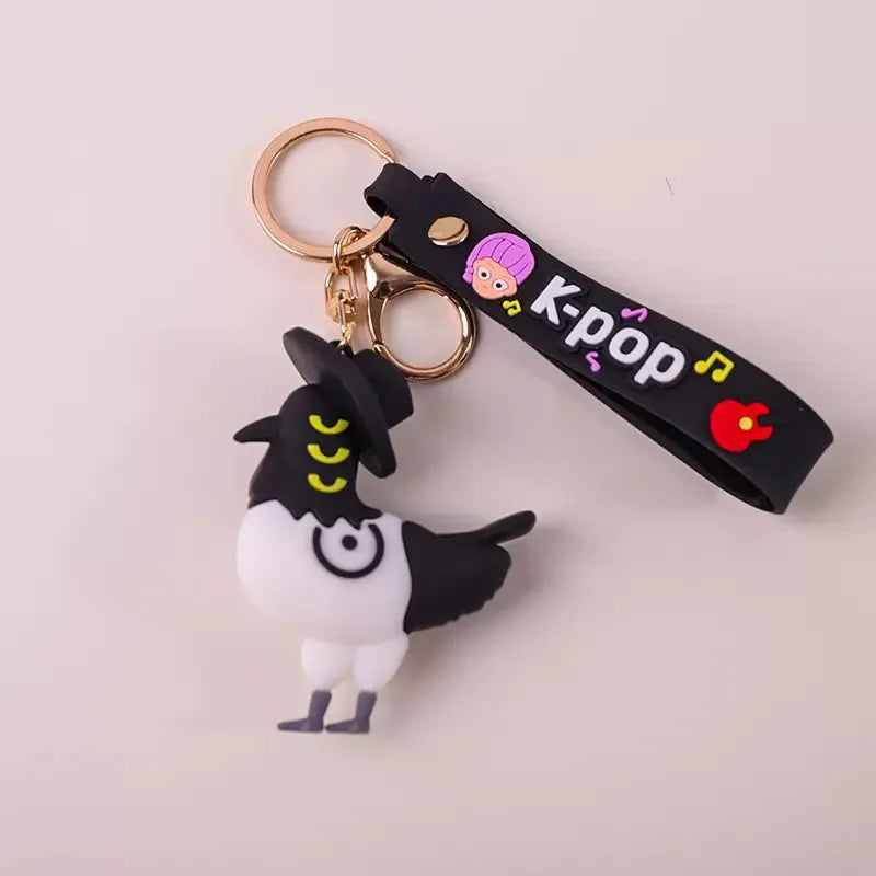 🔑 Porte-clés K-pop Demon Hunters – Figurines Rumi / Mira / Zoey • Accessoire Étudiant & Déco Sac