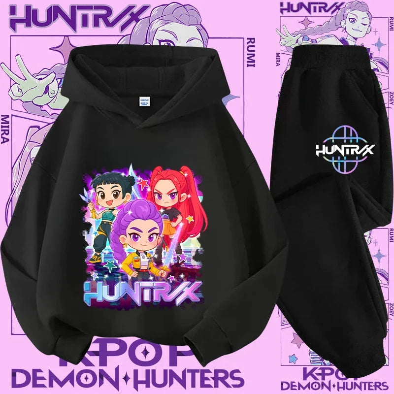 Ensemble K-Pop Demon Hunters Enfant – Hoodie + Pantalon 2 pièces pour filles et garçons
