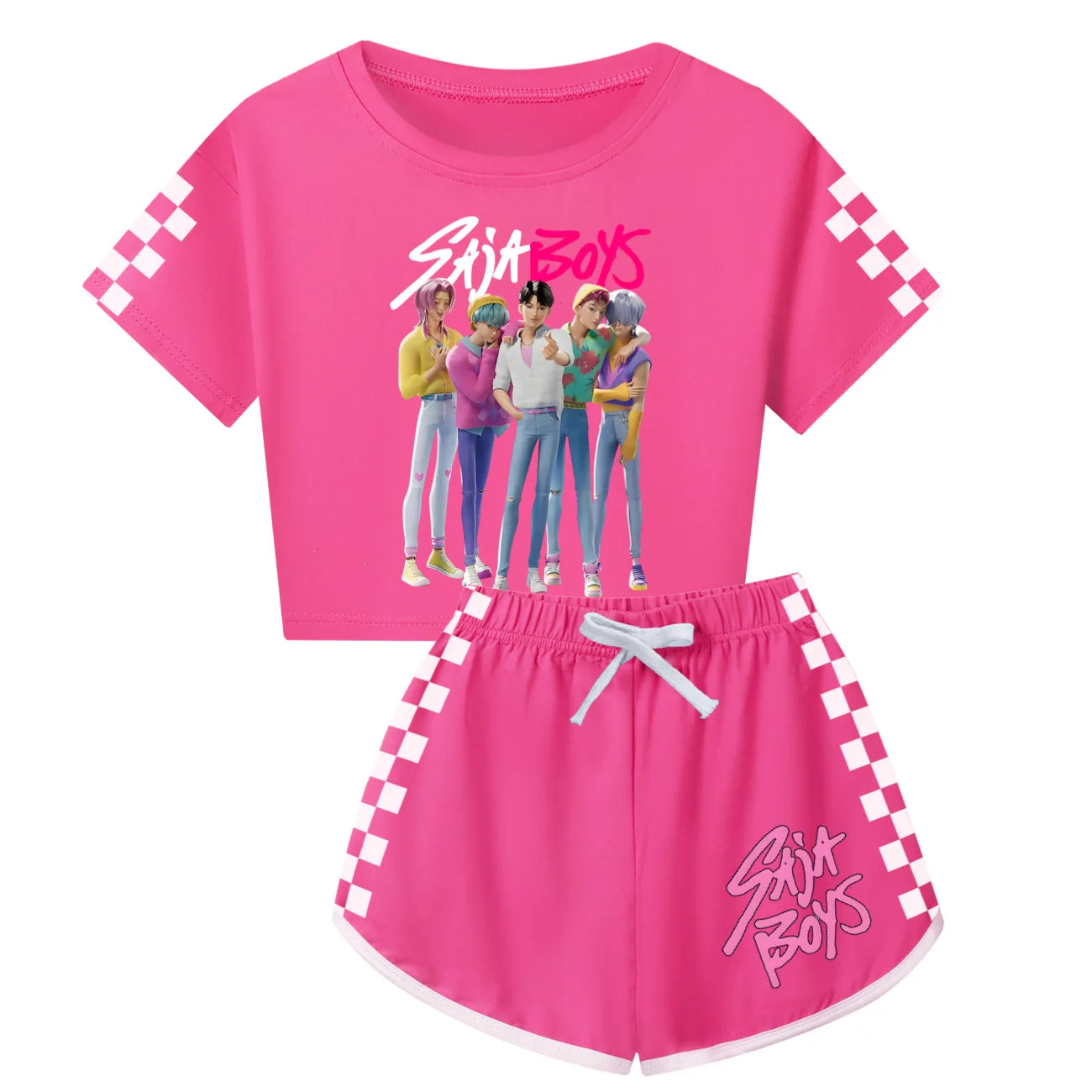 Pyjama KPop Demon Hunters Saja pour Enfants – Ensemble Coton Garçon & Fille à Manches Longues