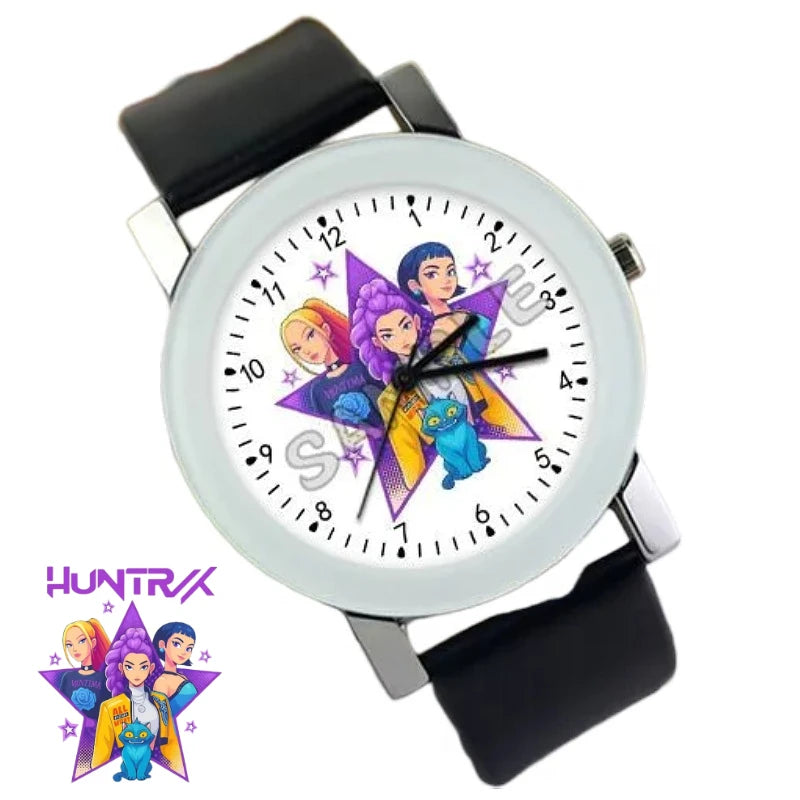 Montre K-pop Demon Hunters — Montre Quartz Unisexe Étudiant | Design Cartoon Kawaii & Cadeau Fan