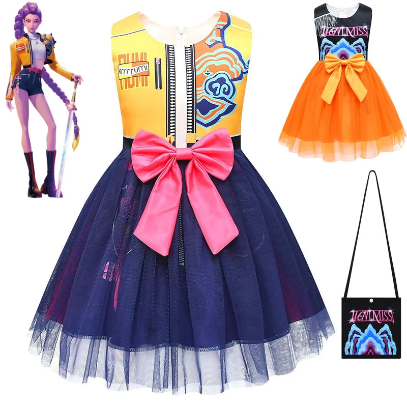 👗 Robe Cosplay Enfant KPop Demon Hunters – Rumi, Mira & Zoey